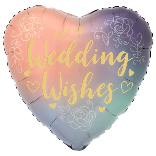 18" Twilight Lace Wedding Wishes Foil Balloon