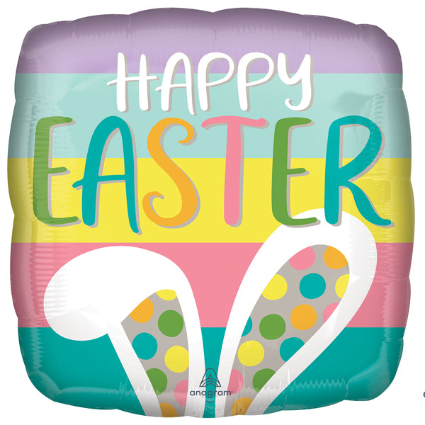 18" Happy Easter Bunny Ears Foil Balloon