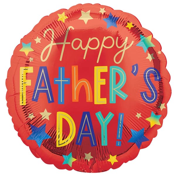 18" Happy Fathers Day Stars Foil Balloon