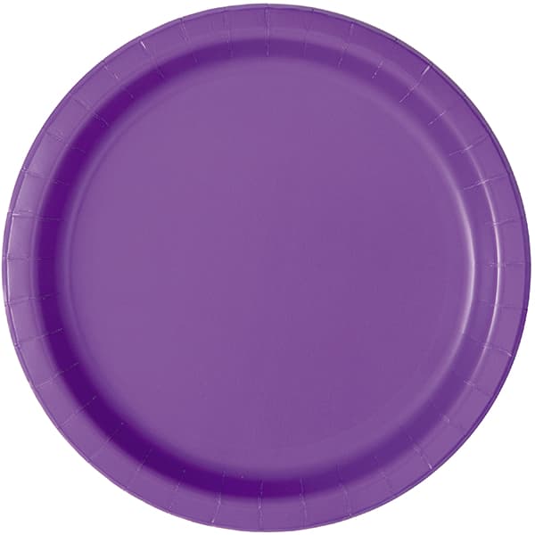 Neon Purple Paper Plates 8pk