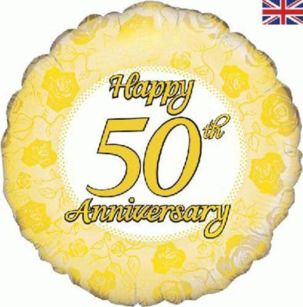 18" Happy 50th Anniversary Foil Balloon