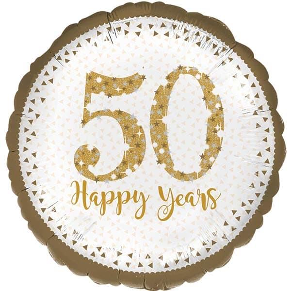18" Sparkling 50th Golden Anniversary Balloon