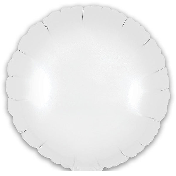9" Matte White Round Self Sealing Air Fill Balloon 5pk