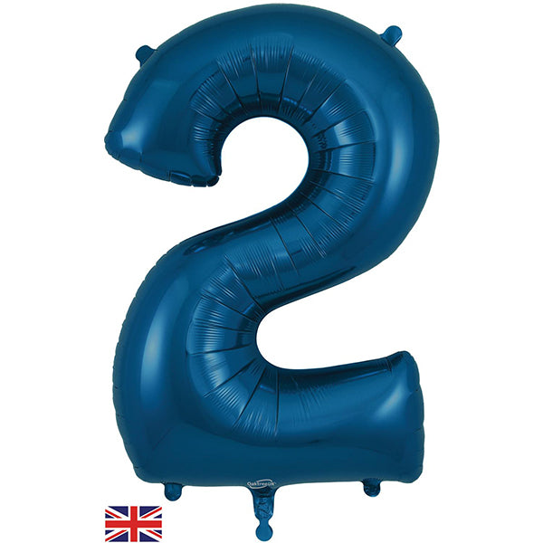 Navy Blue 2 Large Shape Number Balloon