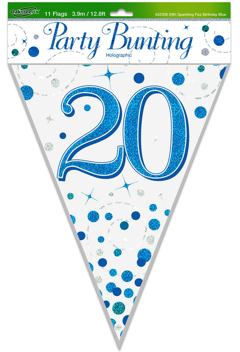 Happy 20th Birthday Blue Sparkling Fizz