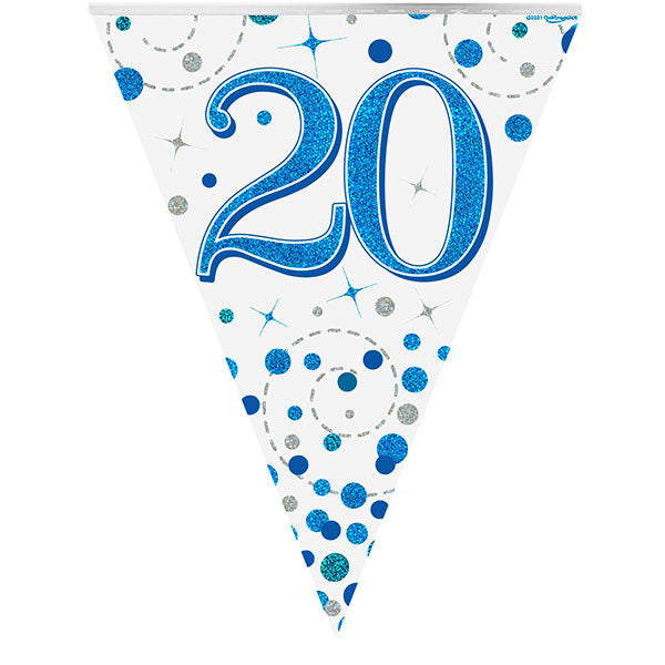 Happy 20th Birthday Blue Sparkling Fizz