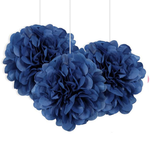 Royal Blue Fluffy Paper Decorations