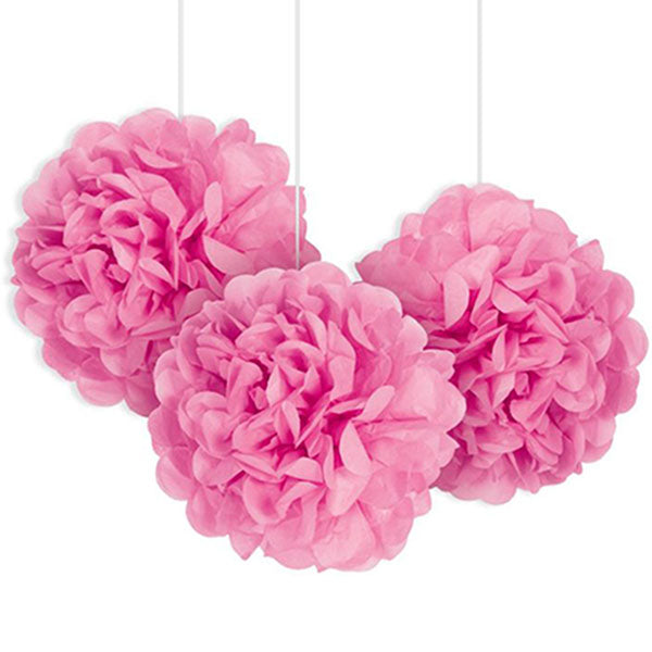 Hot Pink Fluffy Paper Decorations