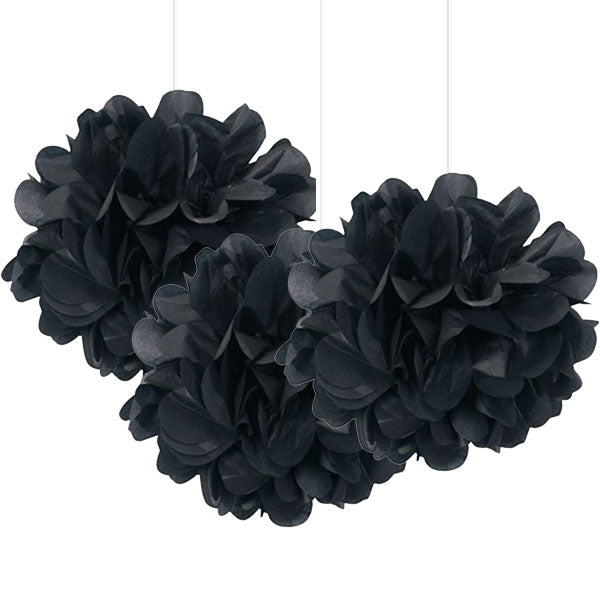Black Fluffy Paper Decorations