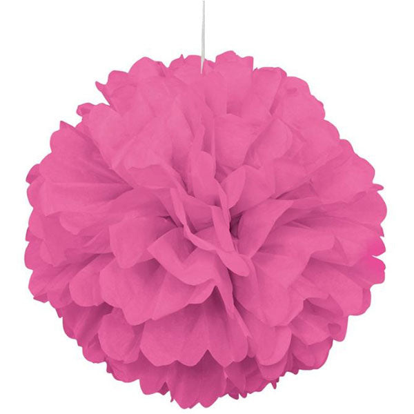 Hot Pink Fluffy Paper Decorations