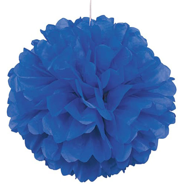 Royal Blue Fluffy Paper Decorations