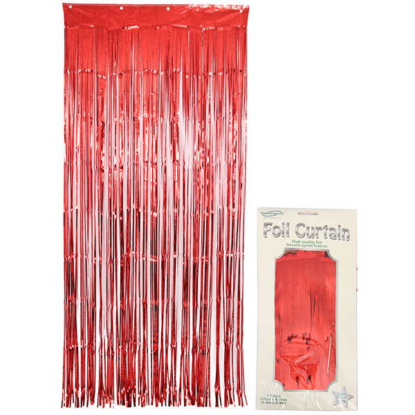 Metallic Red Door Curtain