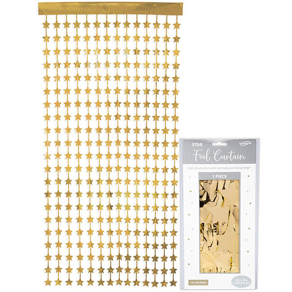 Gold Stars Foil Curtain