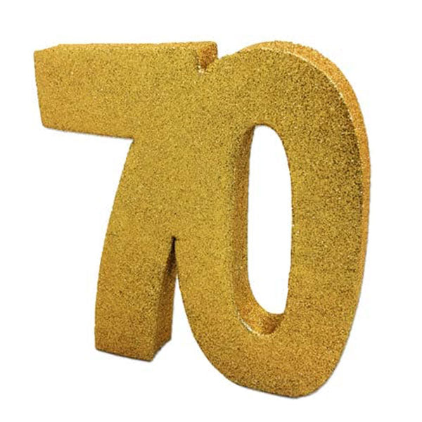 70th Gold Glitter Table Decoration