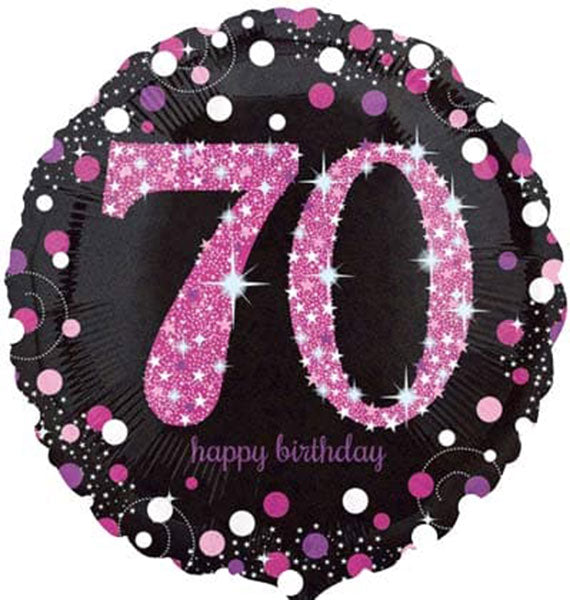 18" Pink Celebration 70th Birthday Foil Balloon