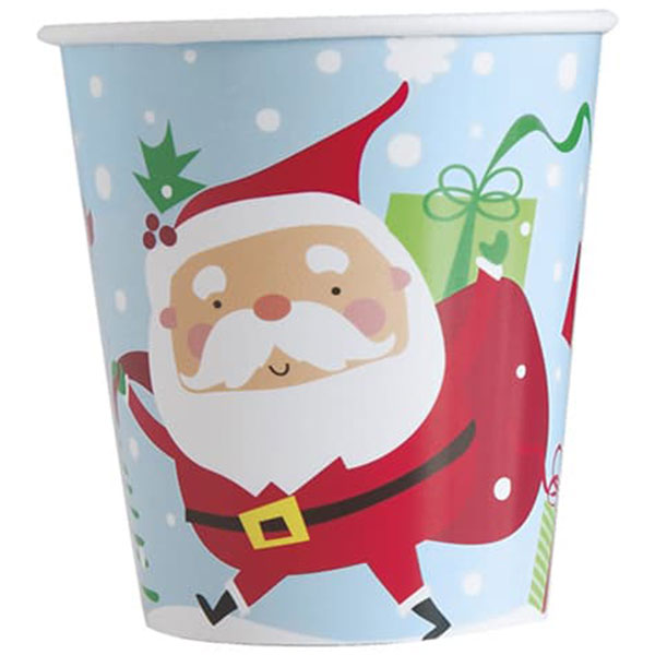 Colourful Santa Paper Cups 8pk