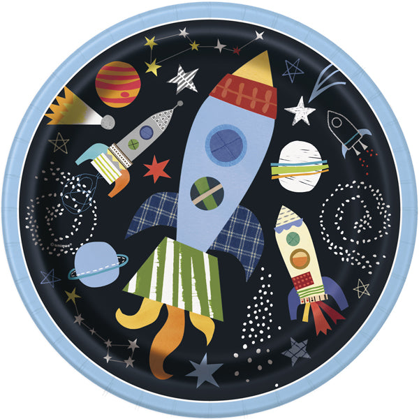 Outer Space Paper Party Plates 8pk