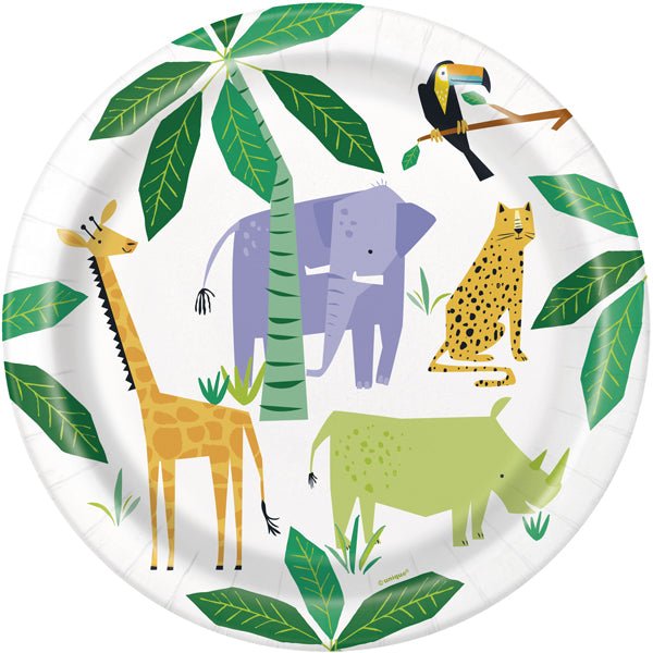 Animal Safari Paper Party Plates 8pk