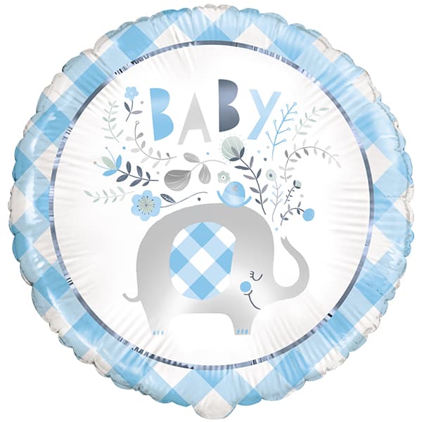 18" Floral Elephant Baby Shower Foil Balloon