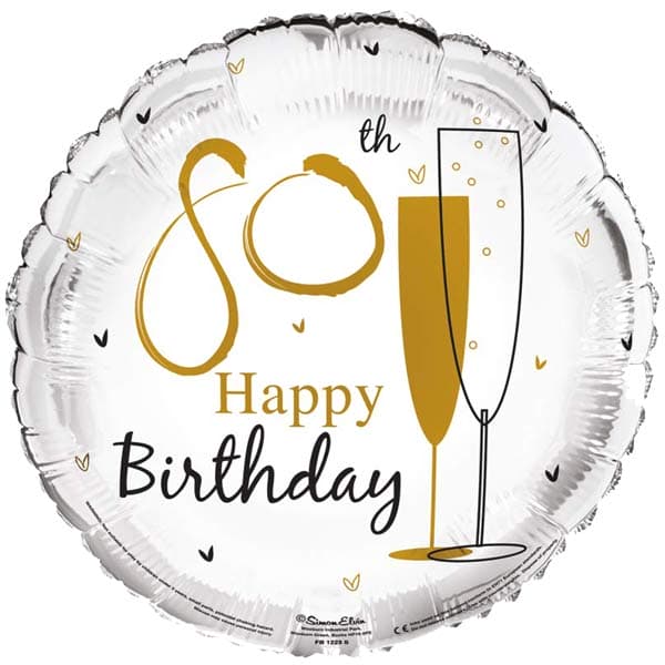 18" 80th Happy Birthday Celebrate Foil Balloon