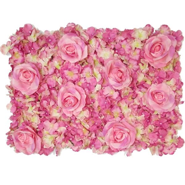 Pink & Cream Roses & Hydrangeas Flower Wall Panel
