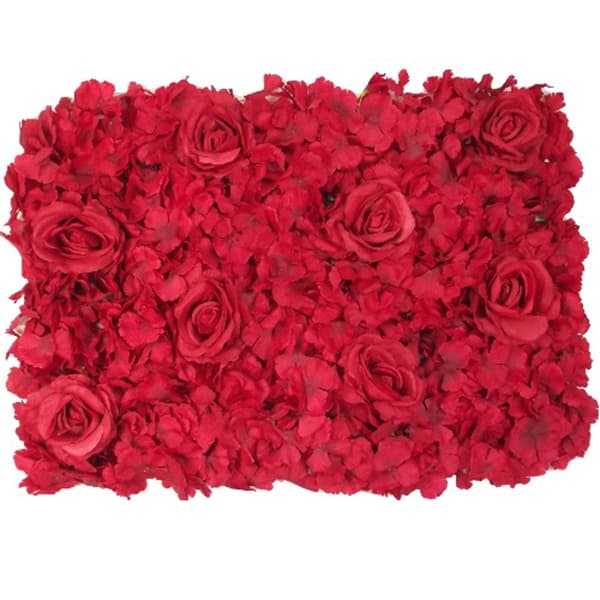 Red Roses & Hydrangeas Flower Wall Panel