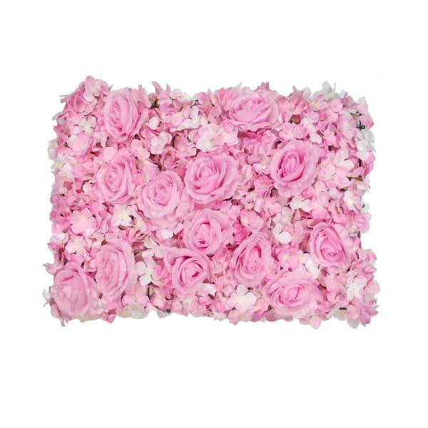Pink Roses & Hydrangeas Flower Wall Panel
