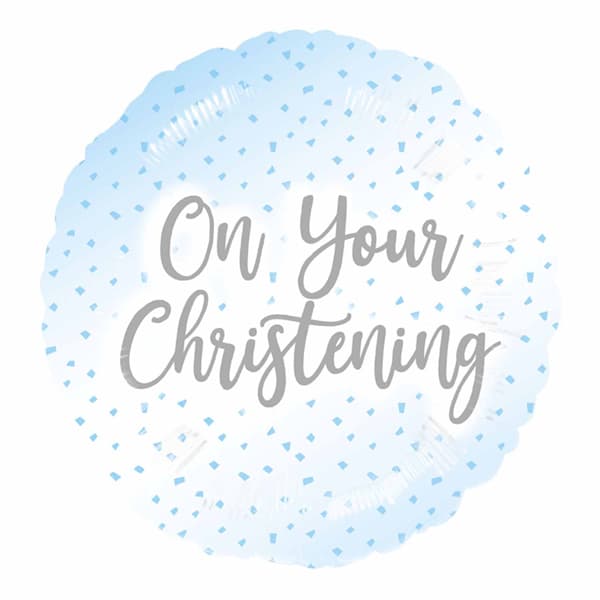 18" Blue On Your Christening Foil Balloon