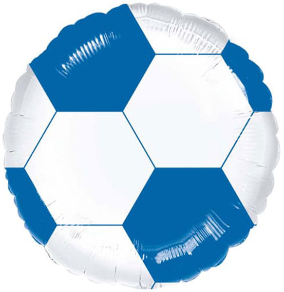 18" Blue & White Football Foil Balloon