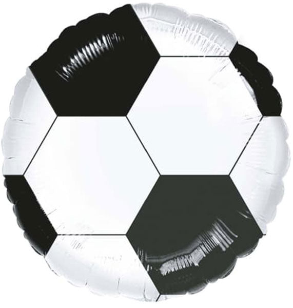 18" Black & White Football Foil Balloon