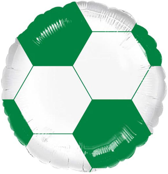 18" Green & White Football Balloon