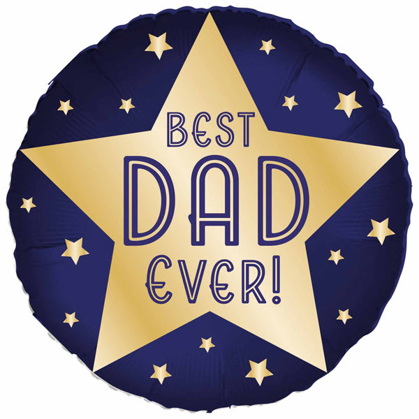 18" Best Dad Ever Stars Foil Balloon