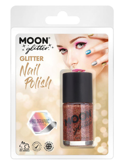 Moon Glitter Holographic Nail Polish, Pink