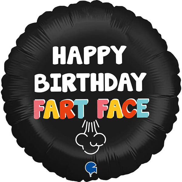 18" Fart Face Happy Birthday Foil Balloon