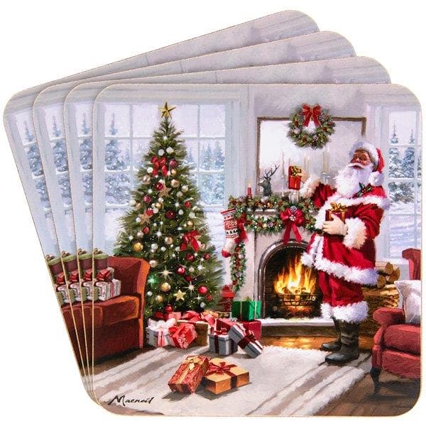 Christmas Santa Drink Coaster Set