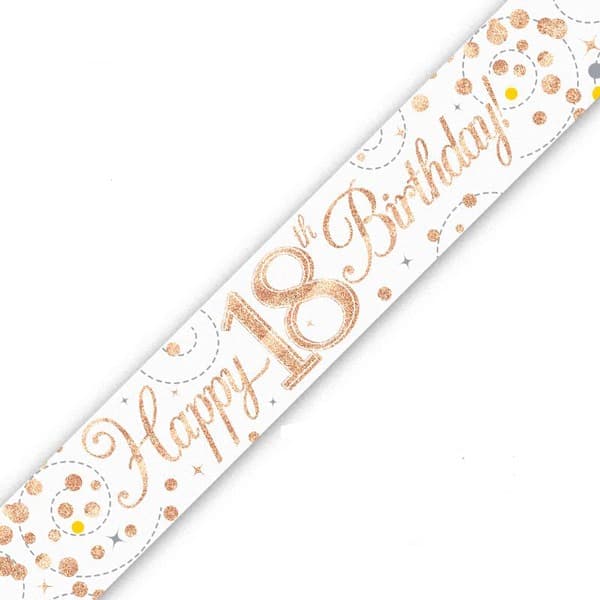 Happy 18th Birthday Sparkling Fizz Banner