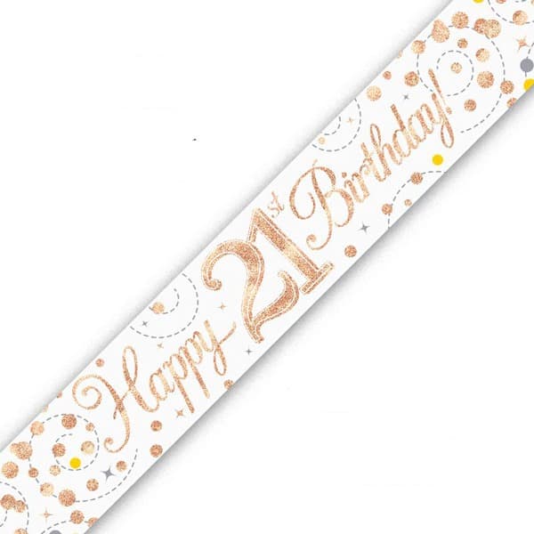 Happy 21st Birthday Sparkling Fizz Banner