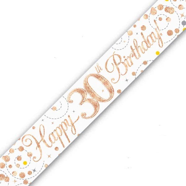 Happy 30th Birthday Sparkling Fizz Banner