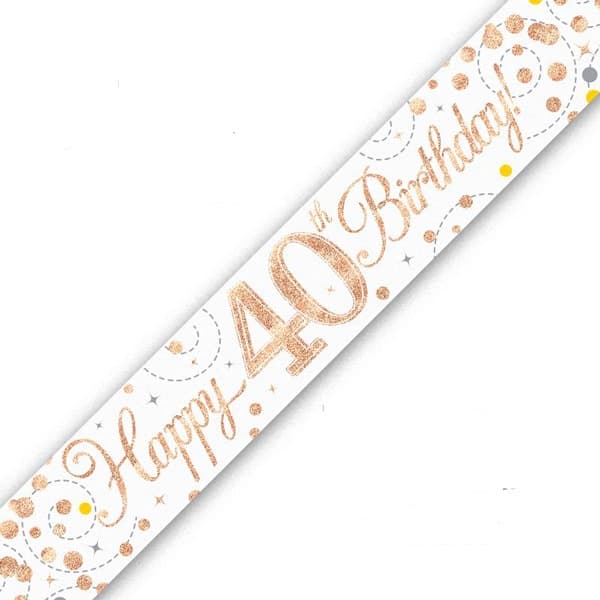 Happy 40th Birthday Sparkling Fizz Banner