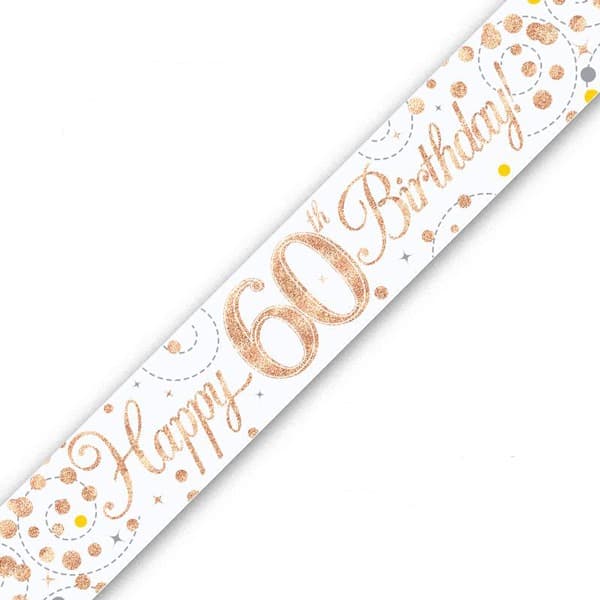 Happy 60th Birthday Sparkling Fizz Banner