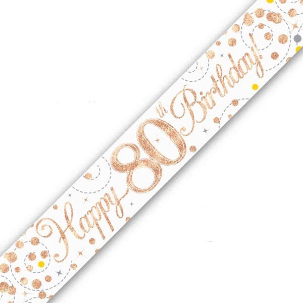 Happy 80th Birthday Sparkling Fizz Banner