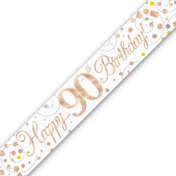 Happy 90th Birthday Sparkling Fizz Banner