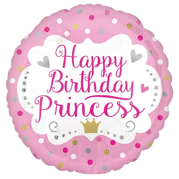 18" Happy Birthday Princess Foil Balloon
