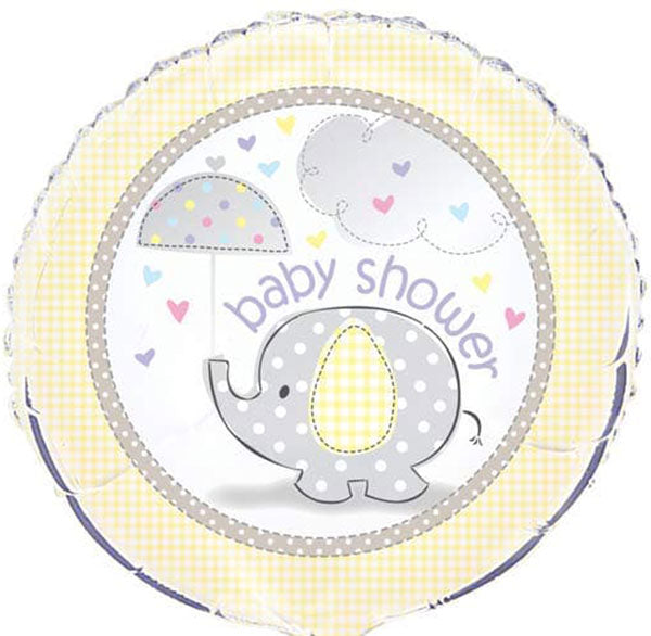 18" Baby Shower Umbrellaphants Foil Balloon