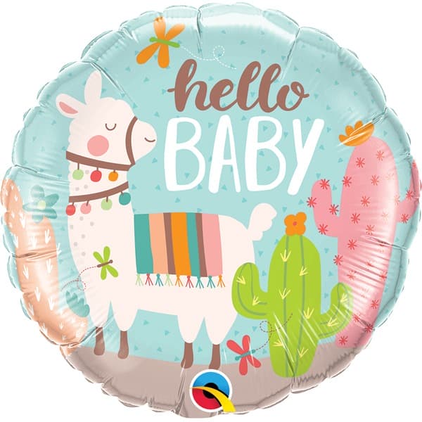 18" Hello Baby Llama Foil Balloon