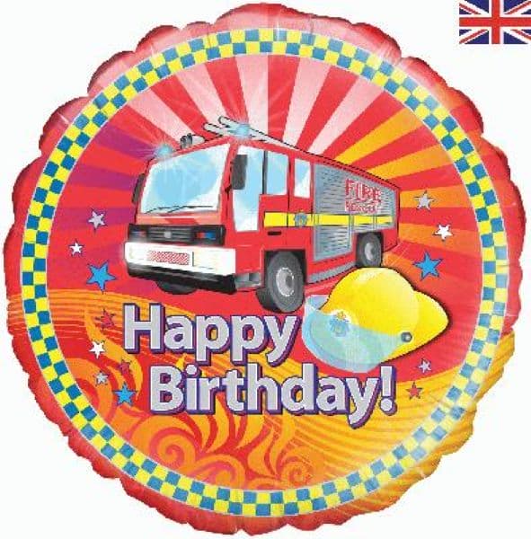 18" Fire Engine Birthday Foil Balloon