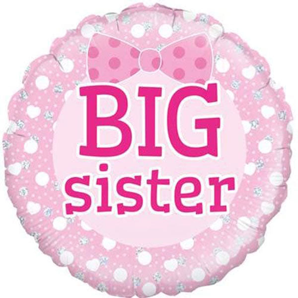 18" Pink Big Sister Foil Balloon