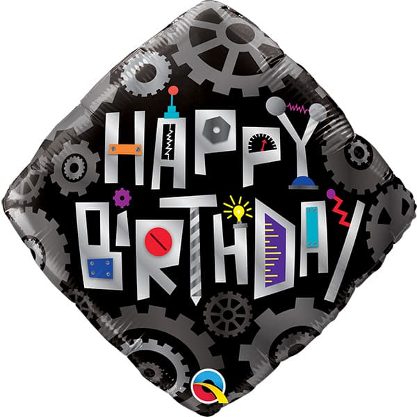 18" Happy Birthday Robot Foil Balloon