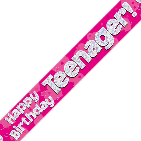 Happy Birthday Teenager Pink Banner