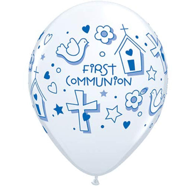 11" First Communion Boys Latex Balloons 25pk